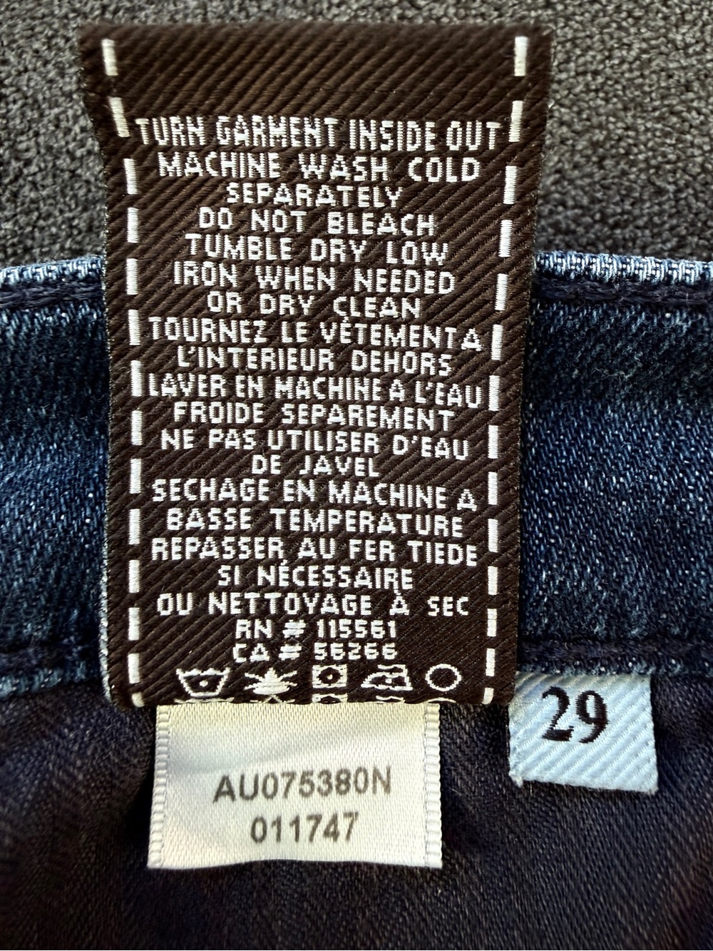 7 For All Mankind Vintage Bootcut Jeans Size 29 Squiggle Pocket Y2K - Picture 9 of 16